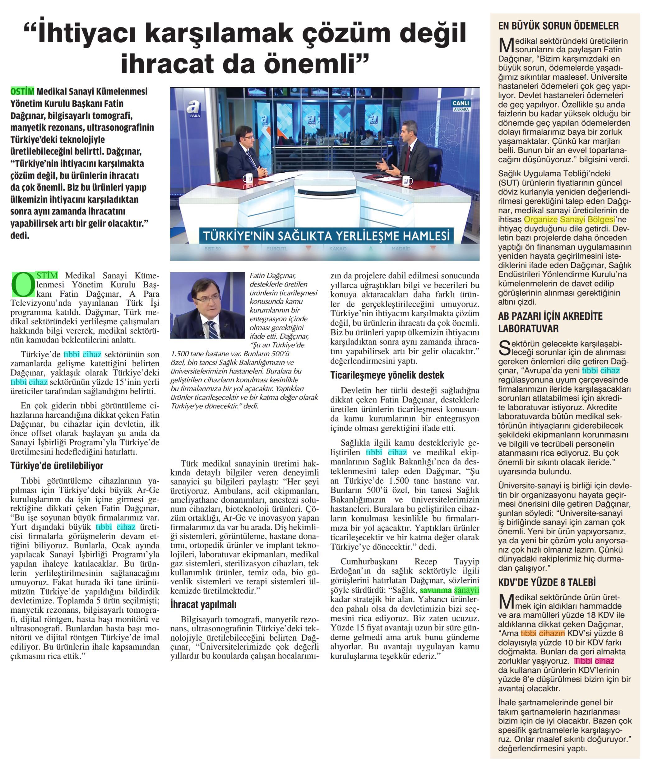 Basın'dan - Ostim Gazetesi 