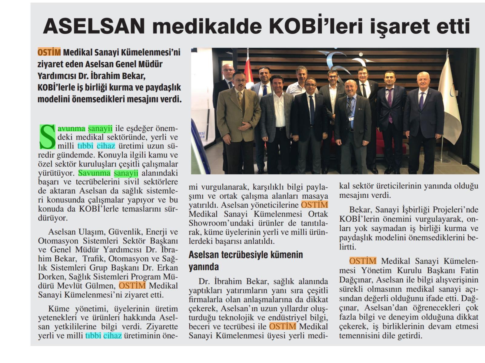 Basın'dan - Ostim Gazetesi 