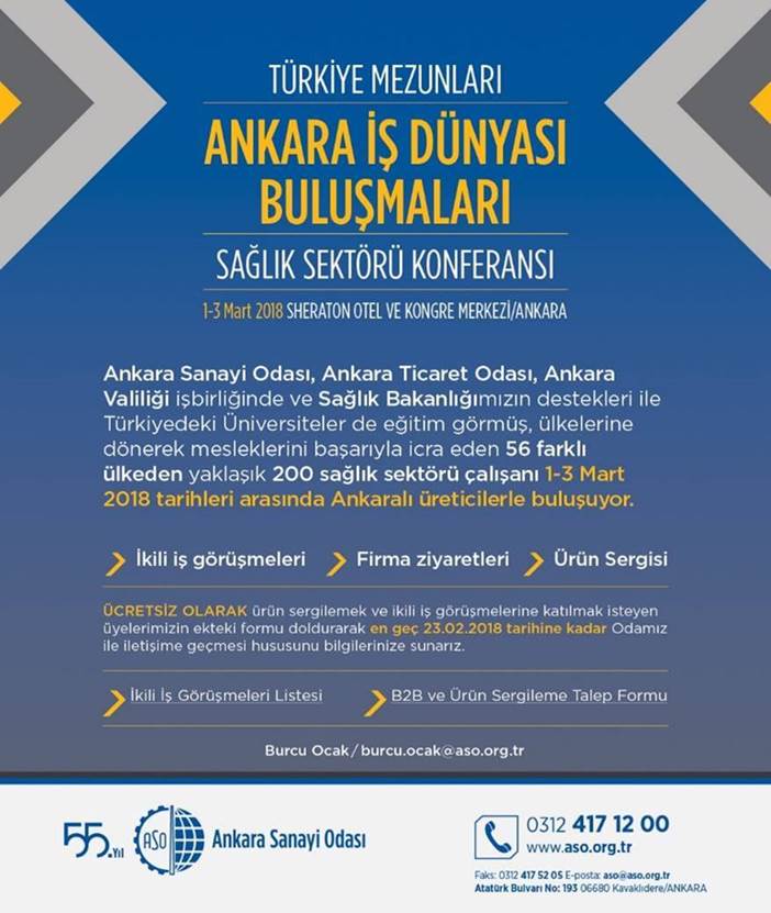 TÜRKİYE MEZUNLARI ANKARA İŞ DÜNYASI BULUŞMALARI SAĞLIK SEKTÖRÜ KONFERANSI ve ÜRÜN SERGİSİ